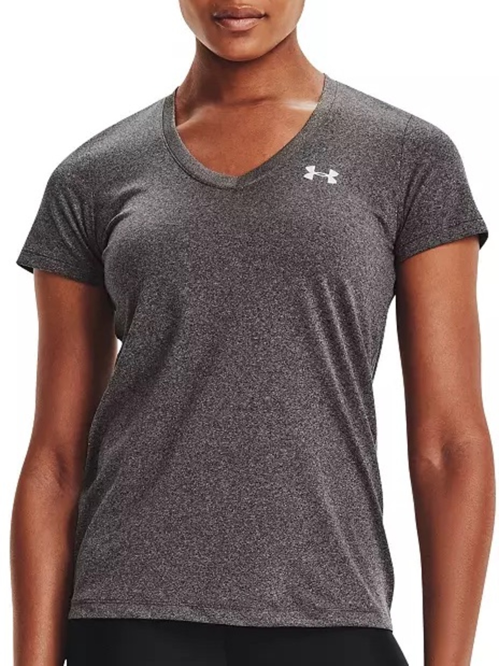 UNDER ARMOUR TECH TWIST V-NECK T-SHIRT GREY WOMEN’S XL